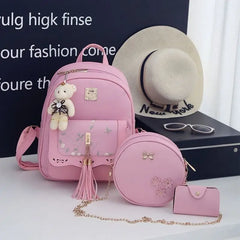 Tassel Backpack for Female Students - Small Fresh Academic Design