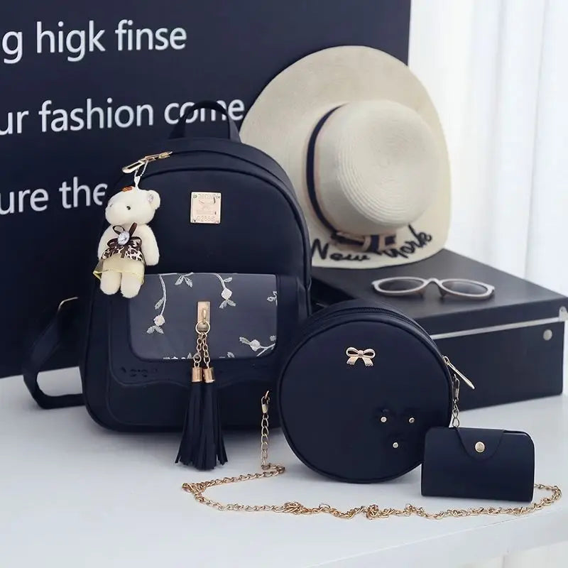 Tassel Backpack for Female Students - Small Fresh Academic Design