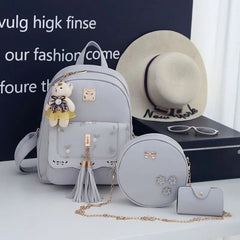 Tassel Backpack for Female Students - Small Fresh Academic Design