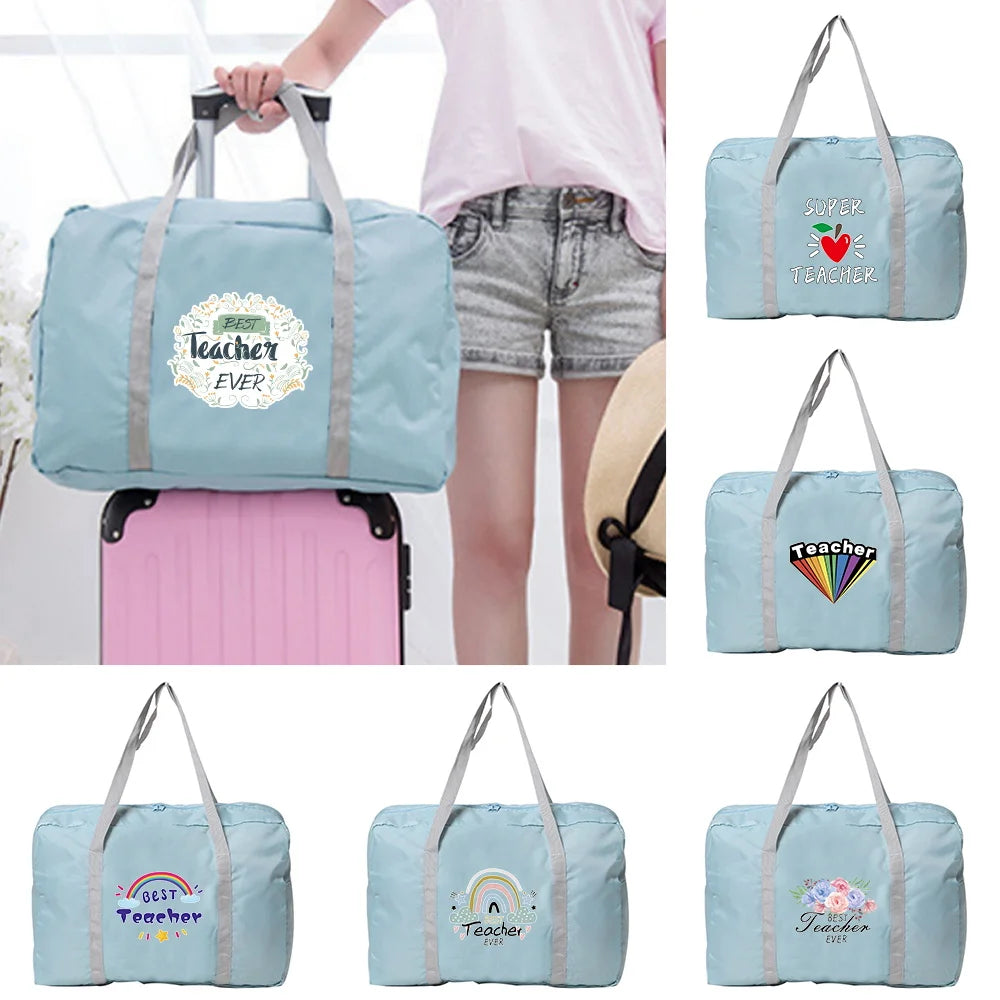 Teacher Travel Bag Nylon Foldable Luggage Waterproof Accessories