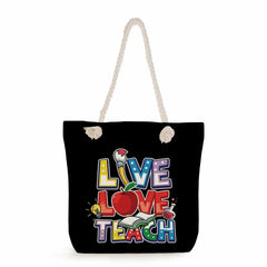 Teachers' Printed Handbag School Book Bag Portable Tote Bag