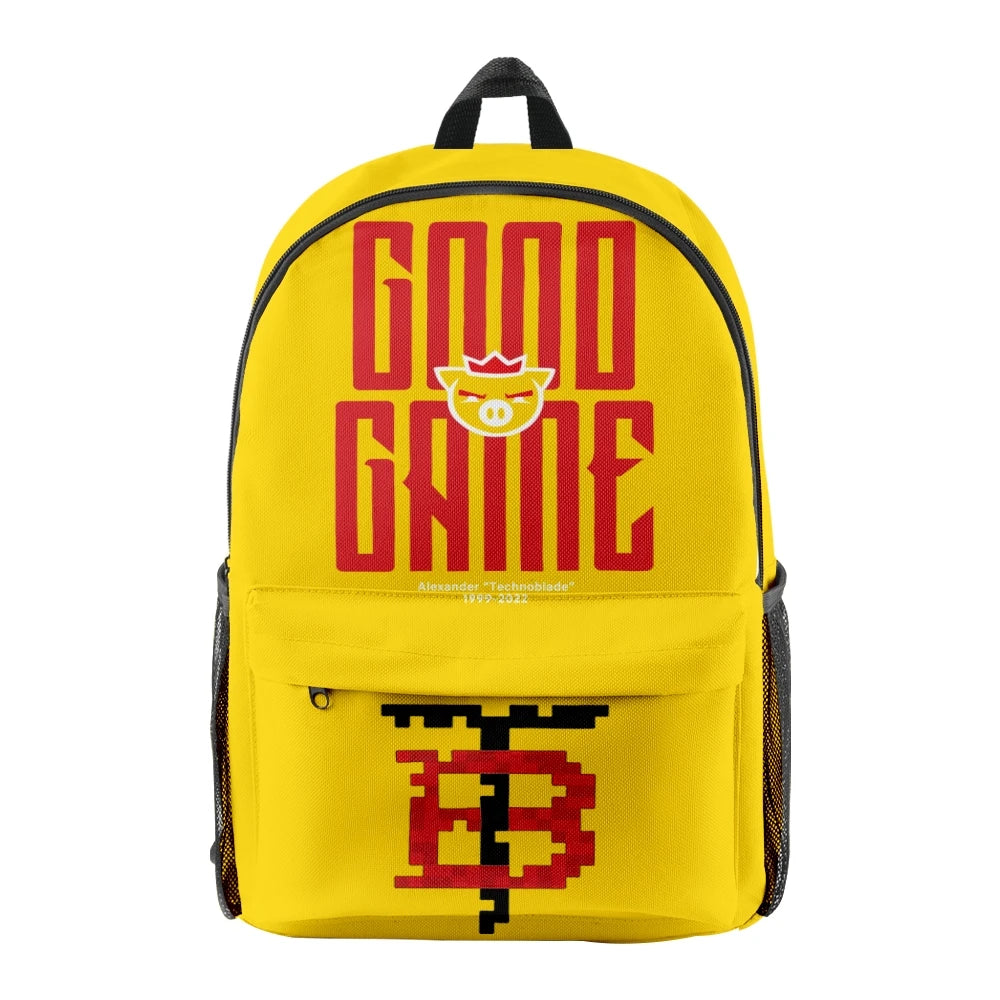 Technoblade Good Game Merch Backpack School Bag