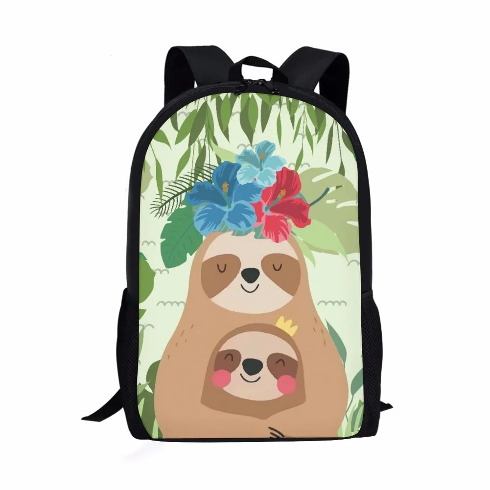 Teen School Bag Sloth Koala Print Pattern Student School Bag