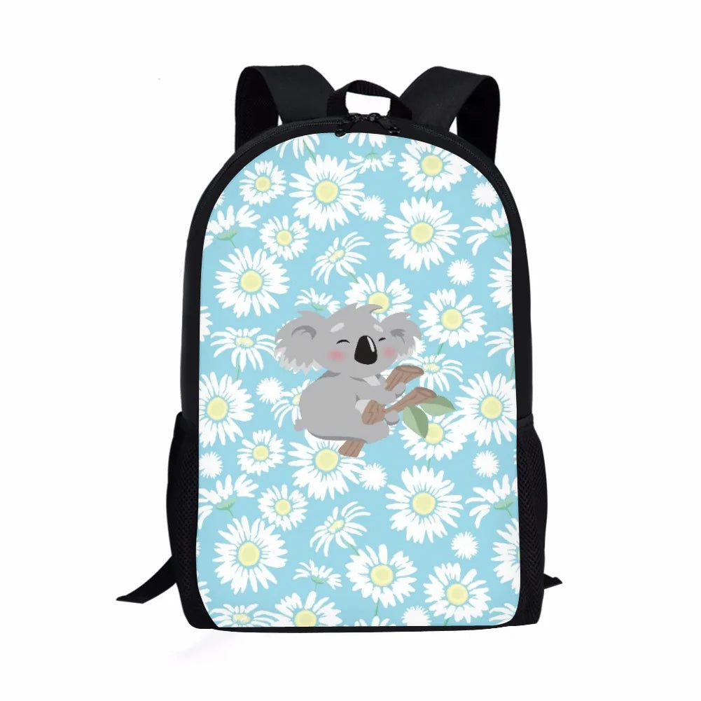 Teen School Bag Sloth Koala Print Pattern Student School Bag