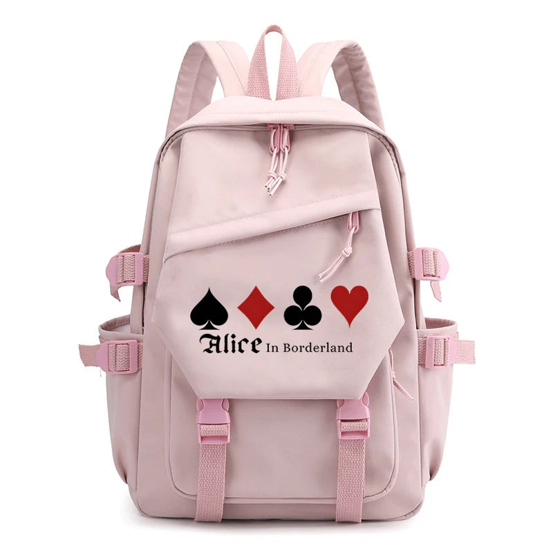 Alice In Borderland Print Teenage Backpack