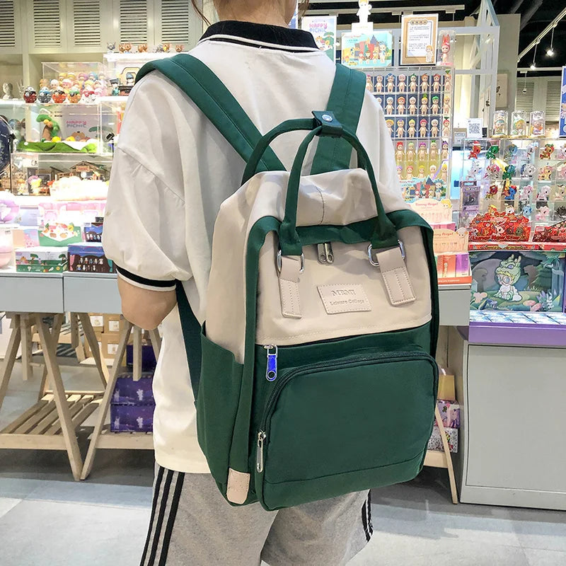 Girls Travel Backpack Waterproof Nylon Schoolbag
