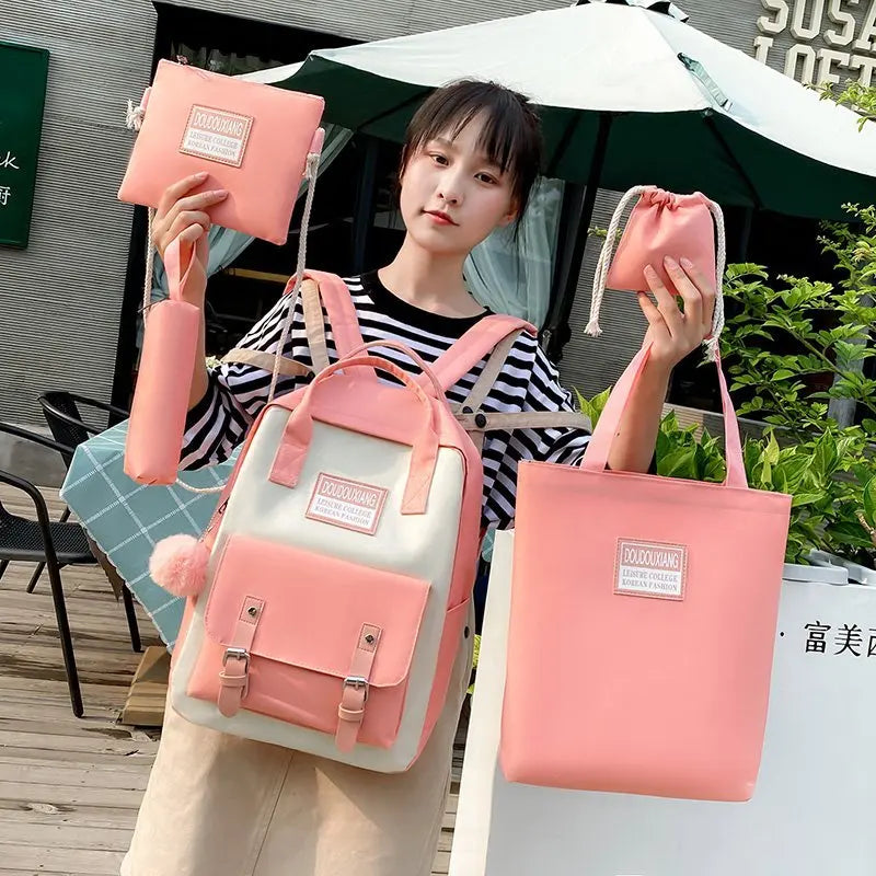 Canvas Girls Shoulder Bag School Backpack Casual Rucksack
