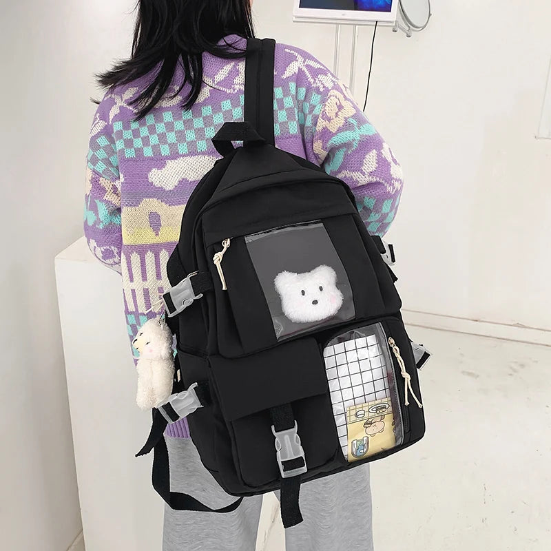 Anti-Theft Backpack for Teenage Girls with Multi-Pocket Design