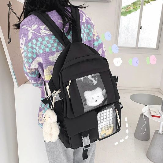 Anti-Theft Backpack for Teenage Girls with Multi-Pocket Design
