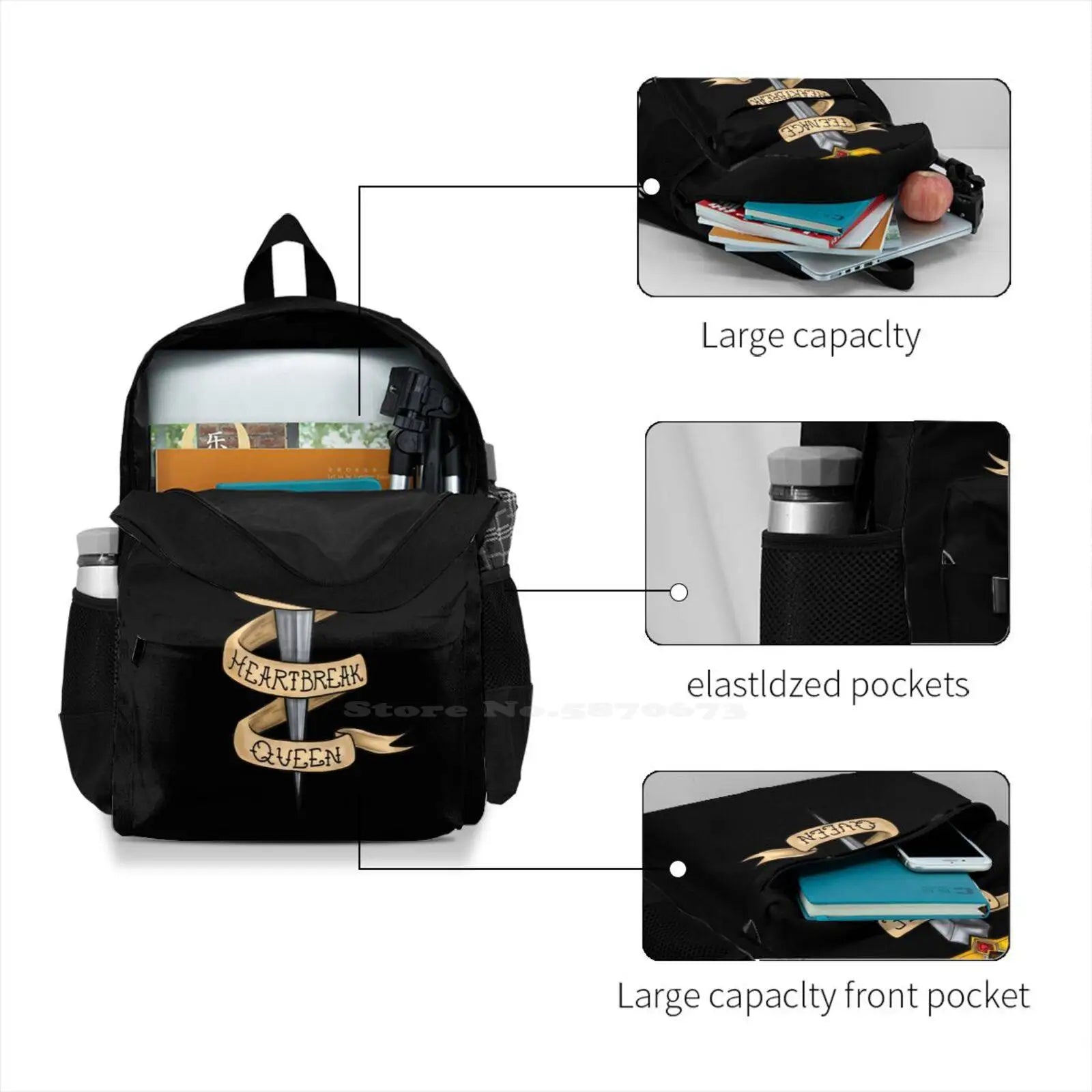 Tattoo Backpack For Student School Laptop Travel Bag Tattoo Dagger