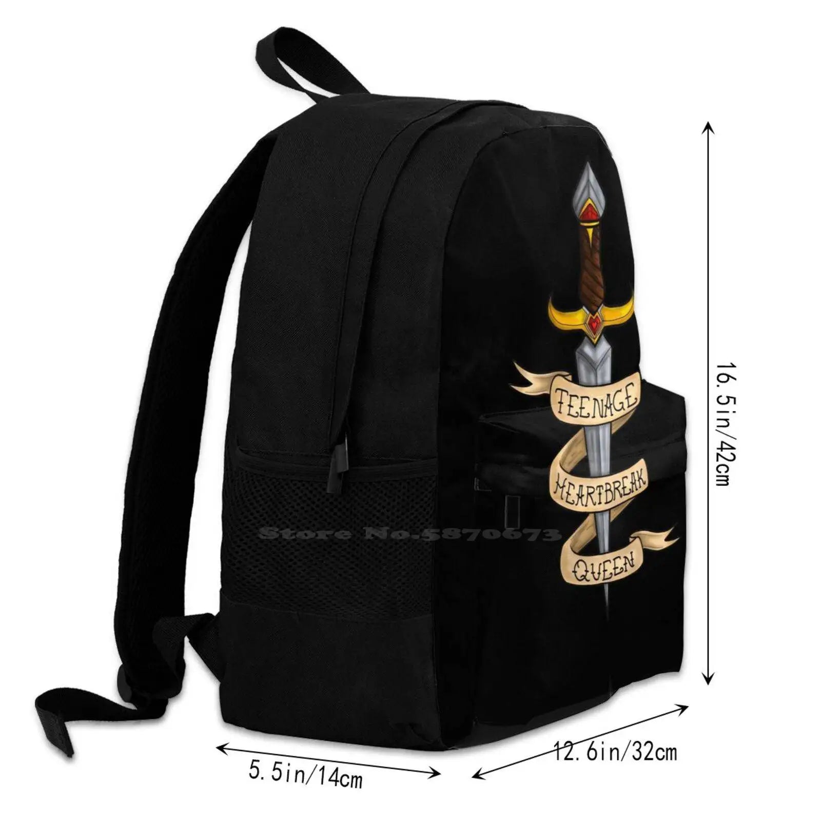 Tattoo Backpack For Student School Laptop Travel Bag Tattoo Dagger