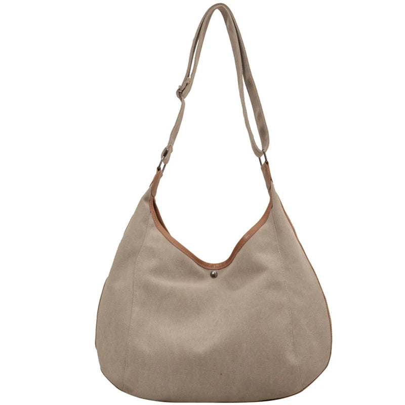 90s High Street Canvas Slouchy Hobo Shoulder Bag