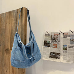 90s Y2K Grunge Denim Big Capacity Handbag