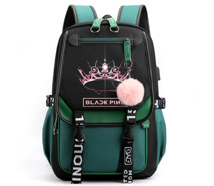 Teenager Backpack Pink Girls School Bags Large Capacity Knapsack