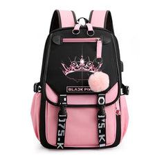 Teenager Backpack Pink Girls School Bags Large Capacity Knapsack