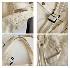 Teenager Large Canvas Handbag Student Multi-pockets Messenger Bag