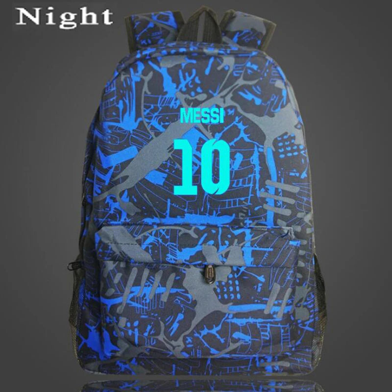 Messi Night-luminous Barcelona School Bag for Boys, Galaxy Design