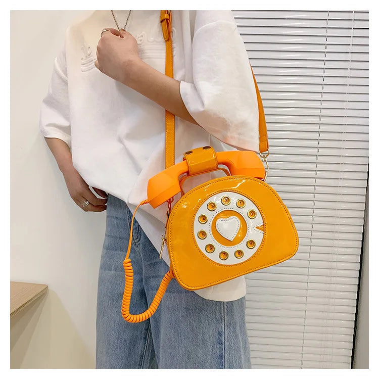 Pink Telephone Shape Shoulder Bag for Women