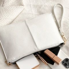 Temperament Envelope Bag Solid PU Evening Clutches Zipper Handbags for Women