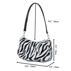 Plush Love Heart Underarm Bag for Women