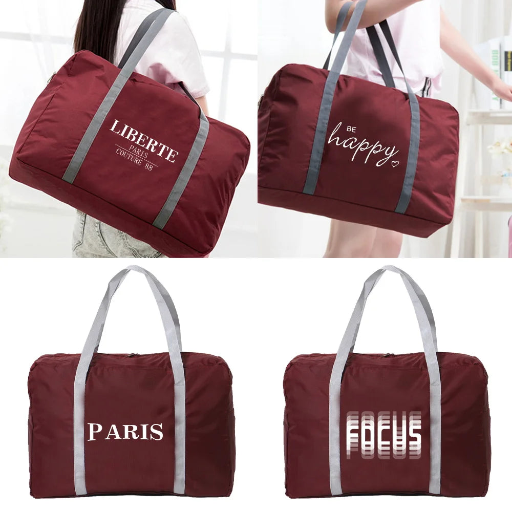 Print Travel Bag Unisex Folding Handbag Organizers Large Capacity