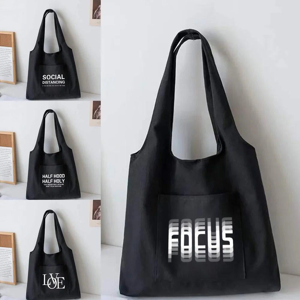 Canvas Tote Bag Women Shoulder Shopping Bag Large Capacity