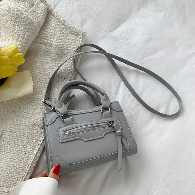 Textured Square Shoulder Bag Crossbody Messenger Handbag
