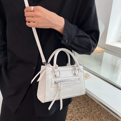 Textured Square Shoulder Bag Crossbody Messenger Handbag