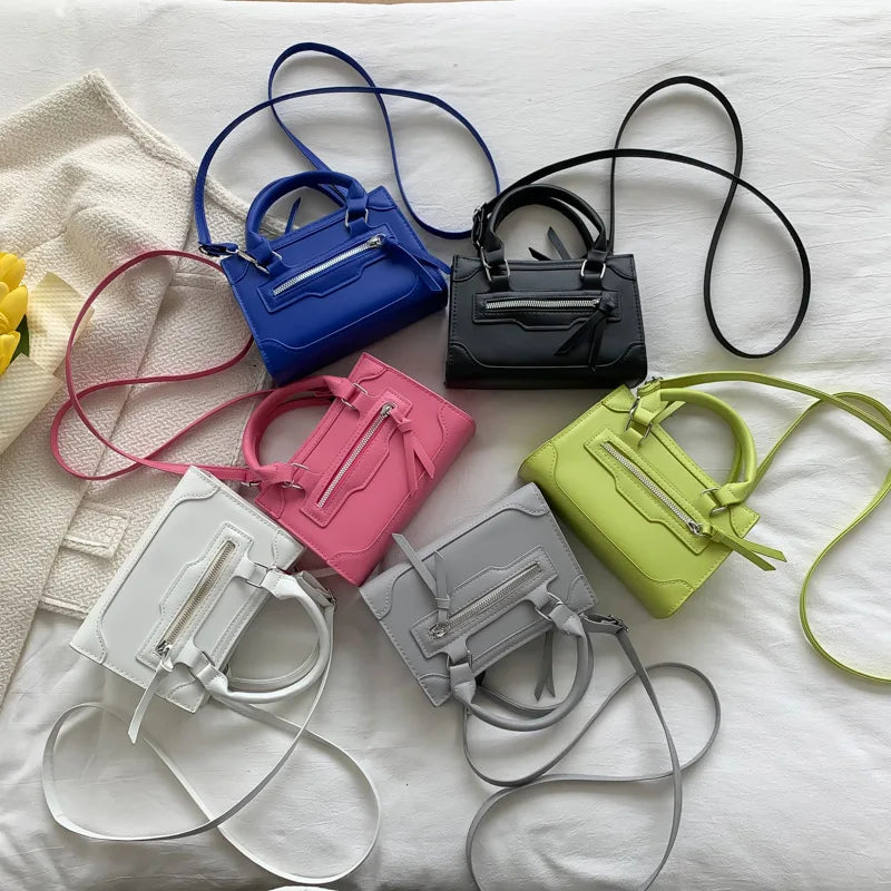 Textured Square Shoulder Bag Crossbody Messenger Handbag