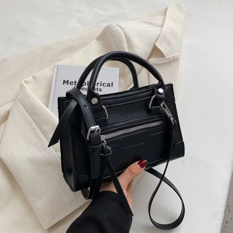 Textured Square Shoulder Bag Crossbody Messenger Handbag