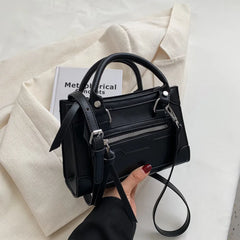 Textured Square Shoulder Bag Crossbody Messenger Handbag