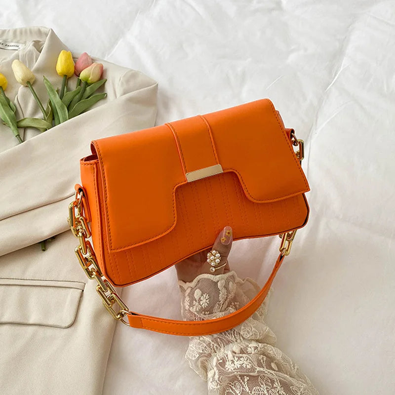 Texture Women Shoulder Bag Solid Pu Leather Handbags And Purses
