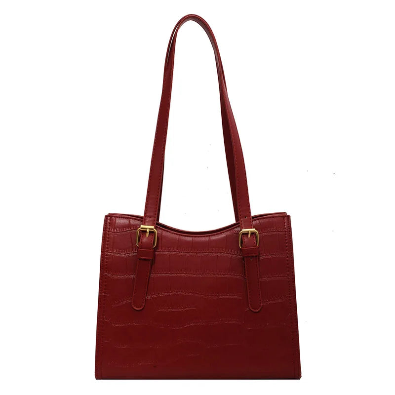 Textured Women's Shoulderbag Red Tote Bag