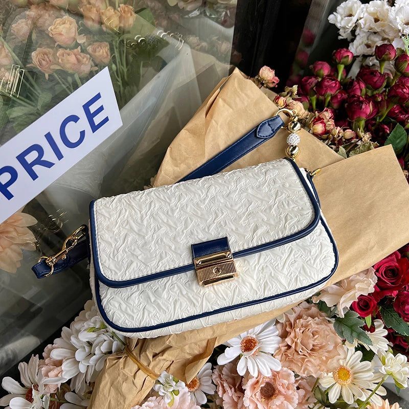 Textured Embossed Shoulder Bag for Women