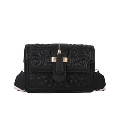 Textured Small Shoulder Bag Indentation Messenger Bag Solid Square Bag