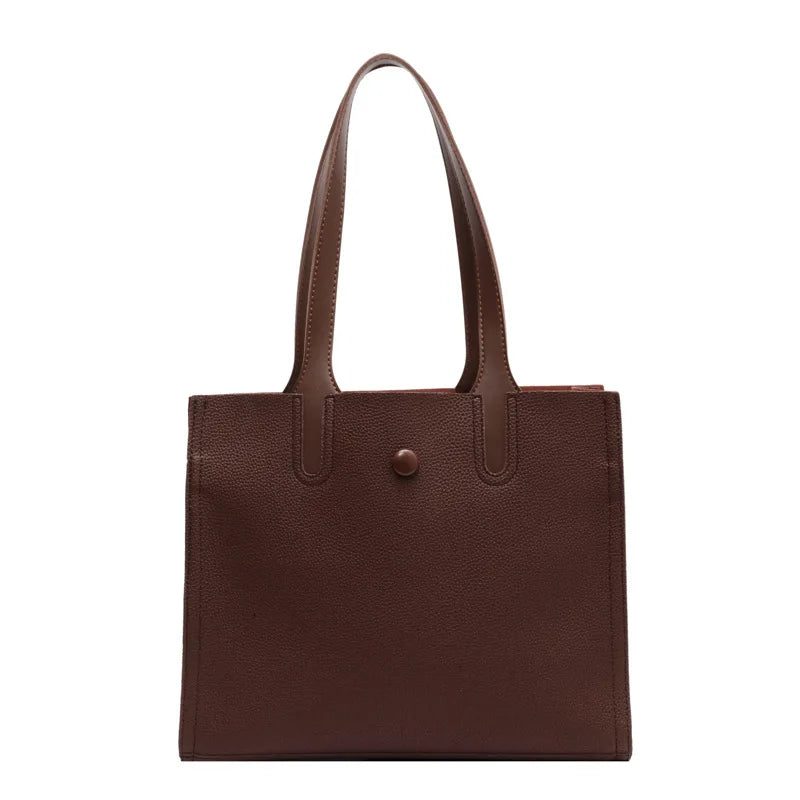 Textured Women Shoulder Bags PU Leather Tote Vintage Large Capacity