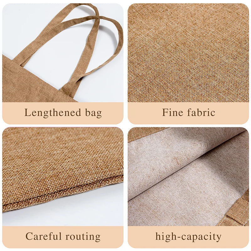 French Print Linen Shoulder Bag Handbag Storage Teacher Gift
