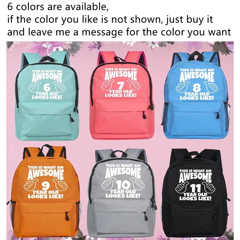 8 Year Old Printed School Bags Children Backpack Kindergarten Girls Boy