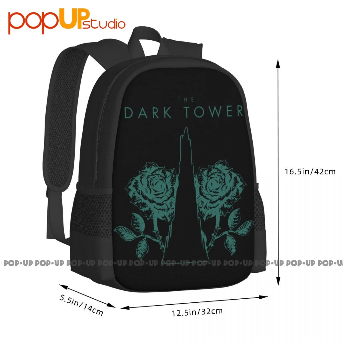 Dark Tower And Roses Backpack Large Capacity Travel Sports Bag