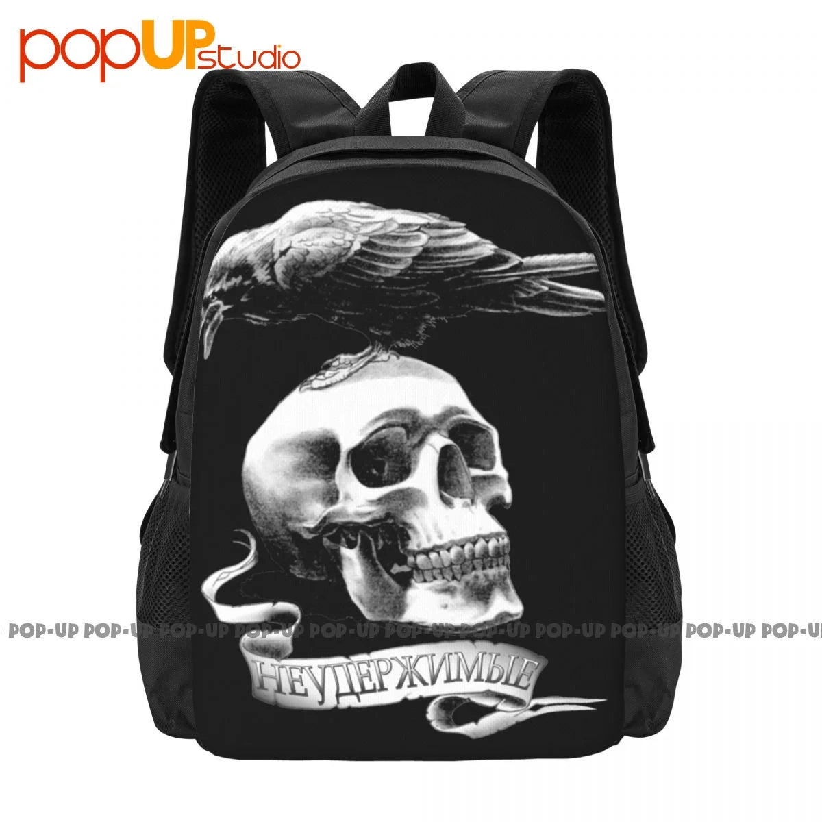 Skull Crow Backpack Large Capacity 3D Printing Multi-function