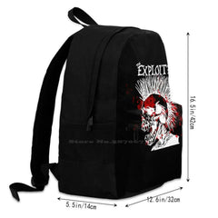 The Exploited Punk Rock Backpack Laptop Travel Bags