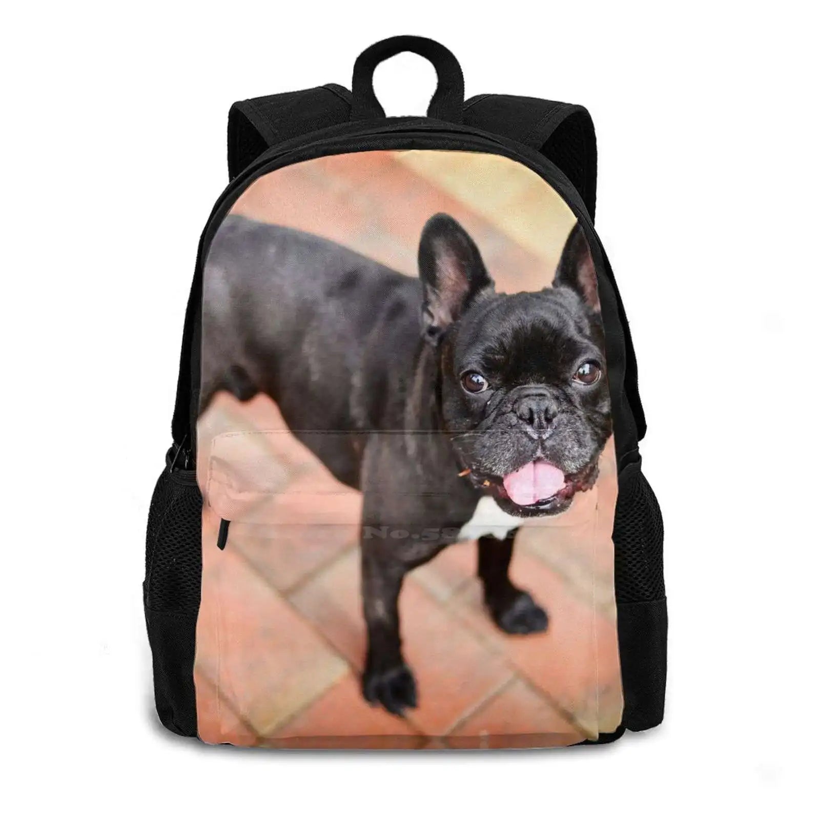 Happy Frenchie Bulldog Backpack Schoolbag Pet Animal