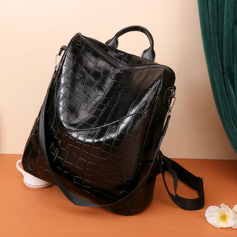 Anti-theft Soft Leather Women Backpack for Travel