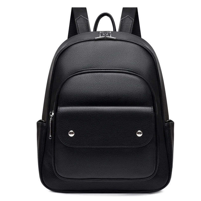 Youth Leather Backpack for Teenage Girls School Shoulder Bag