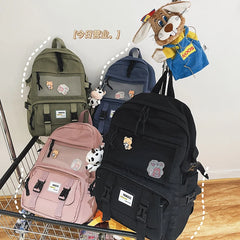 High cartoon embroidery Waterproof nylon Women Backpack Female School bag