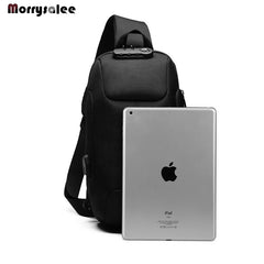 Men's Chest Pack USB Security Shoulder Bag