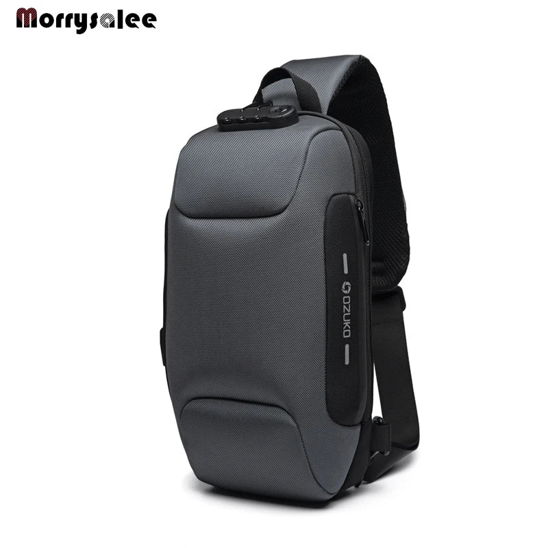Men's Chest Pack USB Security Shoulder Bag