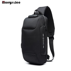 Men's Chest Pack USB Security Shoulder Bag