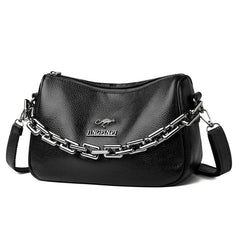 Summer Chain Handbags And Purses Female Travel Totes Solid Small PU Leather
