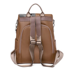 Waterproof PU Women Backpack High Capacity Travel School Bag